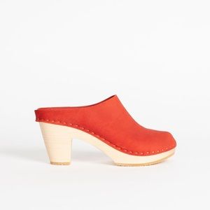 BRYR Chloe high heel clogs in poppy, size 38